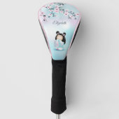 Cherry Blossom Kokeshi Doll Naam toevoegen Golfheadcover (Voorkant)