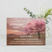 Cherry Blossom Landscape Verloving Invitation Kaart (Staand voorkant)
