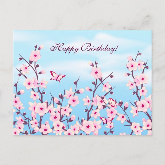 Cherry Blossom Landschap Briefkaart (Voorkant)