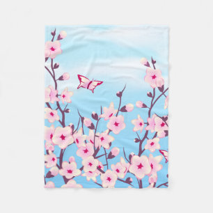 Cherry Blossom Landschap Fleece Deken