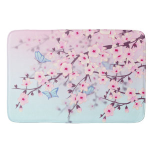 Cherry Blossom Landschap Roze Sky Blue Badmat
