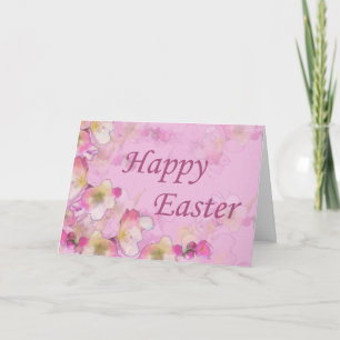 Cherry Blossom Large Font Easter Kaart