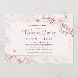 Cherry Blossom Lijst Prom Uitnodiging