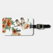 Cherry Blossom Love Bird Mint Bagagelabel (Voorkant horizontaal)