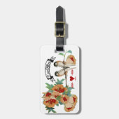 Cherry Blossom Love Bird Mint Bagagelabel (Voorkant verticaal)