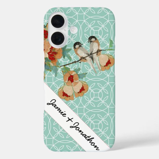Cherry Blossom Love Bird Mint Case-Mate iPhone Case (Achterkant)