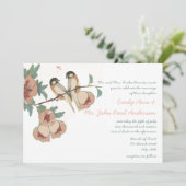  Cherry Blossom Love BIrd Peach Mint Kaart (Staand voorkant)