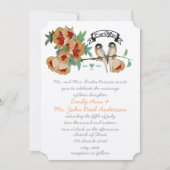 Cherry Blossom Love BIrd Peach Mint Kaart (Voorkant)