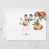  Cherry Blossom Love BIrd Peach Mint Kaart (Achterkant)