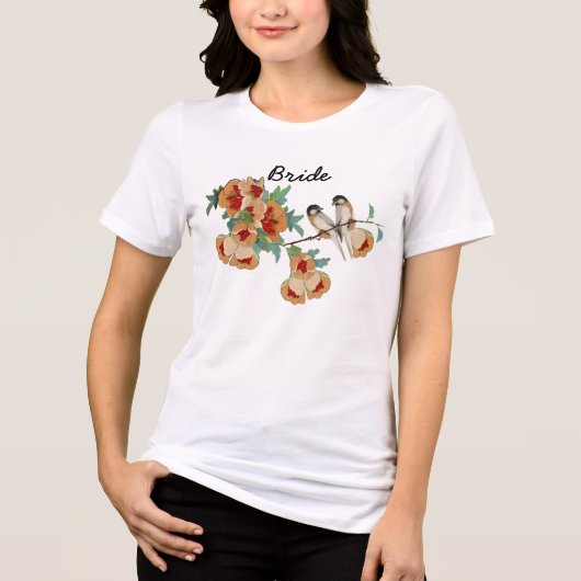  Cherry Blossom Love Bird Tri-Blend Shirt (Voorkant)