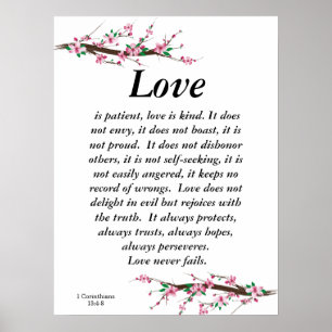 Cherry Blossom Love is Patiënt Wedding Poster
