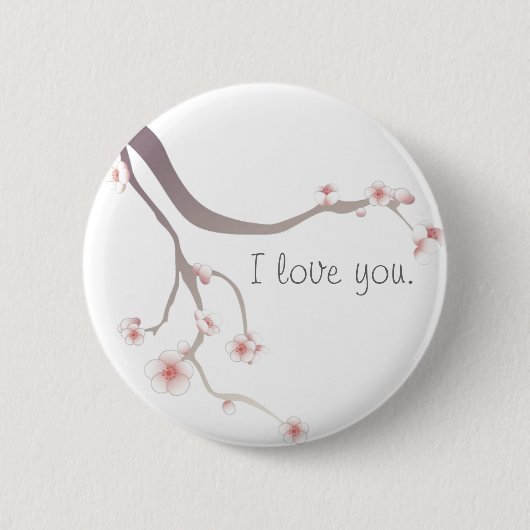 Cherry Blossom Love... Ronde Button 5,7 Cm (Voorkant)