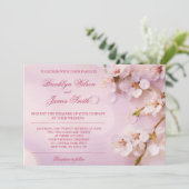 Cherry Blossom Mariage Invitations Pink Floral (Debout devant)
