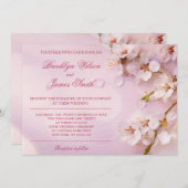 Cherry Blossom Mariage Invitations Pink Floral (Devant / Derrière)