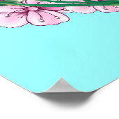 Cherry Blossom met roze Butterflies Poster (Hoek)