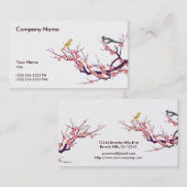 Cherry Blossom met vogels Visitekaartje (Voorkant / Achterkant)