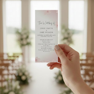 Cherry Blossom Minimalistische Lente Trouwceremoni Programma