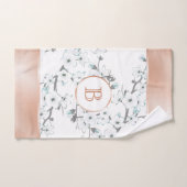 Cherry Blossom Mint White Rose Gold Monogram Bad Handdoek (Handdoek)