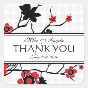 Cherry Blossom Modern Bedankt Stickers