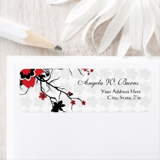 Cherry Blossom Modern Custom Adresetiketten Etiket (Insitu)