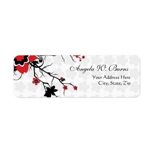 Cherry Blossom Modern Custom Adresetiketten Etiket (Voorkant)