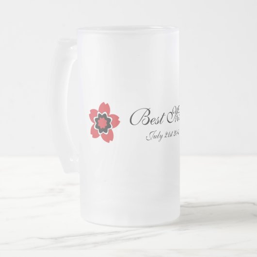 Cherry Blossom Modern Custom Best Man Matglas Bierpul (Voorkant links)