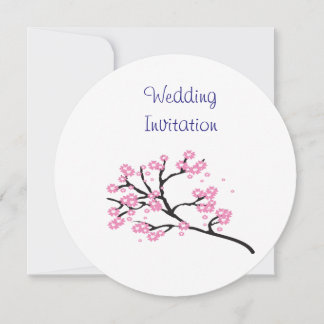Cherry Blossom Modern Simple Elegant Wedding Ideeë Kaart