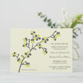 Cherry Blossom Modern Wedding Invitation : citrus Kaart (Staand voorkant)