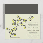 Cherry Blossom Modern Wedding Invitation : citrus Kaart (Voorkant / Achterkant)