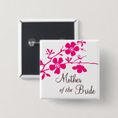 Cherry Blossom Moeder van de Bride Button (Voorkant /achterkant)