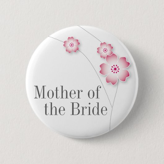 Cherry Blossom Moeder van de Bride Button (Voorkant)