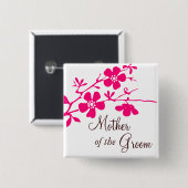 Cherry Blossom Moeder van de Groom Button (Voorkant /achterkant)