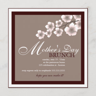 Cherry Blossom Moederdag Brunch Invitation Kaart