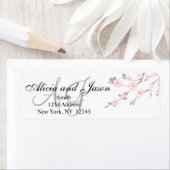 Cherry Blossom Monogram Retouradres Labels (Insitu)