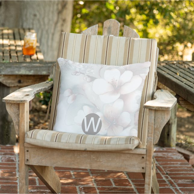 Cherry Blossom Monogram Sierkussen (Stoel)