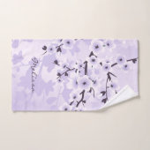 Cherry Blossom Monogramme Floral violet (Serviette à main)