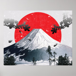 Cherry Blossom Mount Fuji Japan Poster