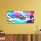 Cherry Blossom Mountain Canvas Afdruk (Insitu (Woonkamer))