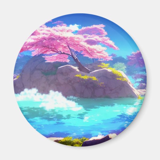 Cherry Blossom Mountain Magneet (Voorkant)