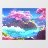 Cherry Blossom Mountain Raamsticker (Vel)