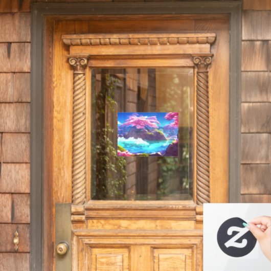 Cherry Blossom Mountain Raamsticker (Huis Deur)