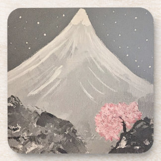 Cherry Blossom & Mountain Scene Onderzetters – Nat
