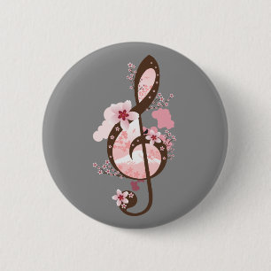 Cherry Blossom Music Ronde Button 5,7 Cm