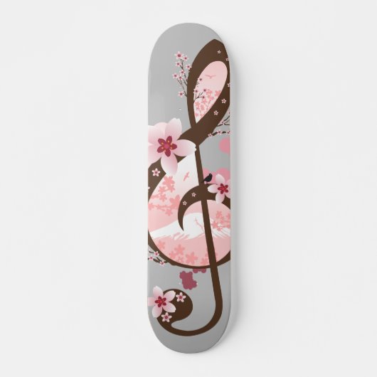 Cherry Blossom Music Skateboard (Voorkant)
