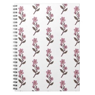 Cherry Blossom Notitieboek - White Pattern