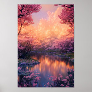 Cherry Blossom Oasis Poster
