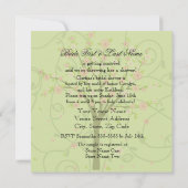 Cherry Blossom Oiseaux nuptiale Douche Invitation (Dos)