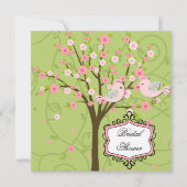 Cherry Blossom Oiseaux nuptiale Douche Invitation (Devant)
