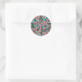 Cherry Blossom op blauw Ronde Sticker (Tas)