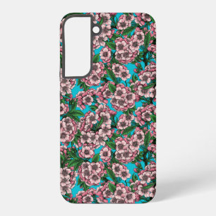 Cherry Blossom op blauw Samsung Galaxy Hoesje